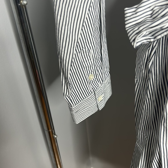 🆕 J. Crew Charcoal & White Button Down Long Sleeve Dress - Picture 5 of 7